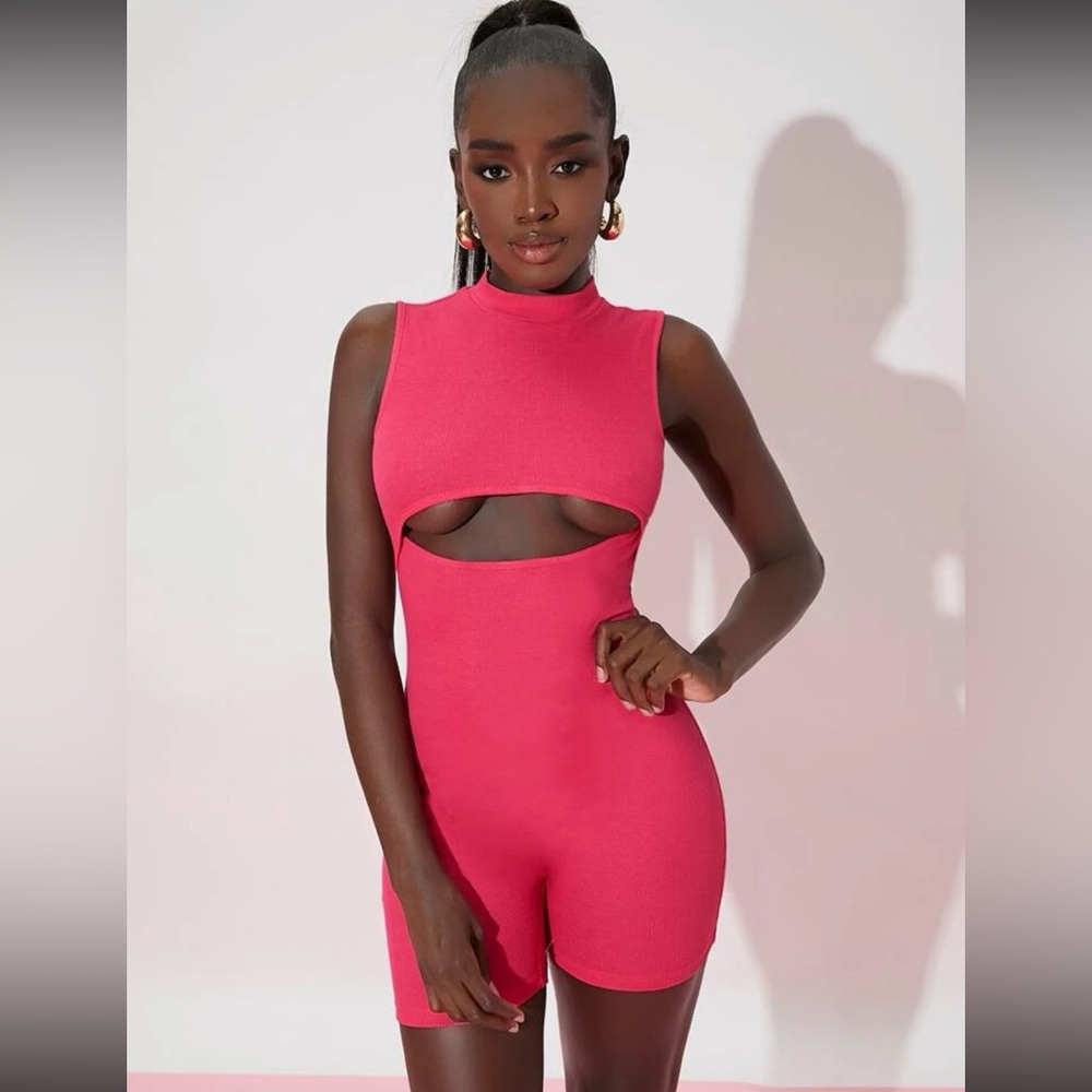 Women pink short XS shein brand romper jumpsuit